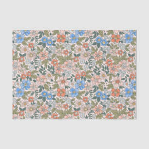 Coral Garden Flower Pattern Tissuepapier