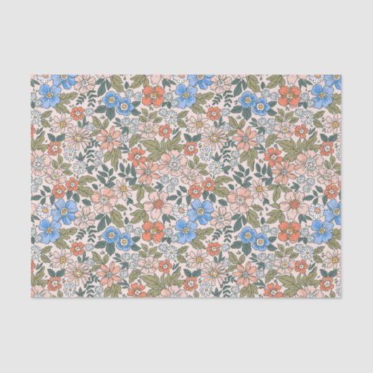 Coral Garden Flower Pattern Tissuepapier (Voorkant)