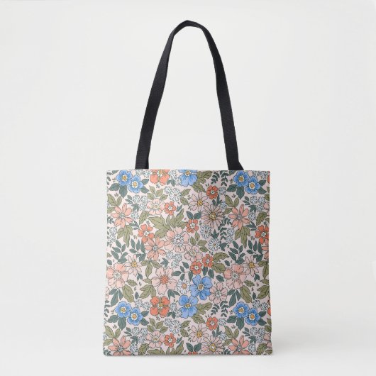 Coral Garden Flower Pattern Tote Bag (Voorkant)