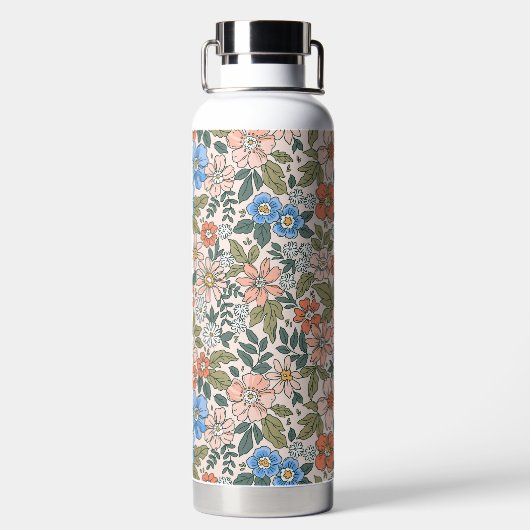 Coral Garden Flower Pattern Waterfles (Achterkant)