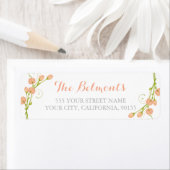 Coral Garden Rozen - retouradreslabels Etiket (Insitu)