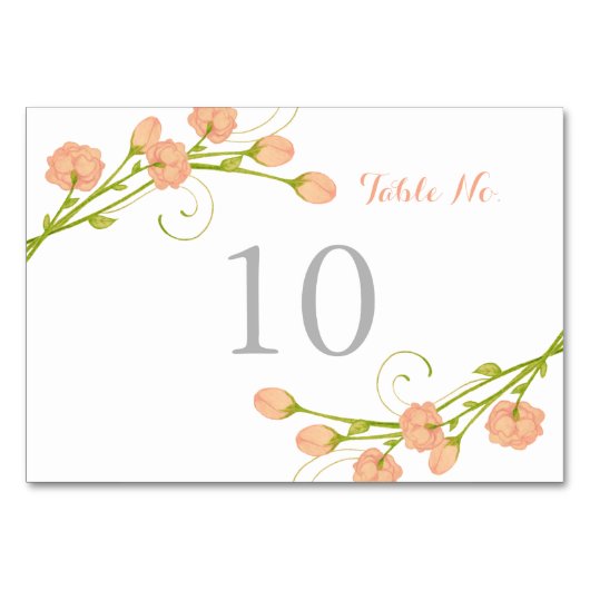 Coral Garden Rozen - Tafelnummer Kaart (Voorkant)