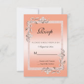 Coral Gem en Glitter 35th Wedding Jubileum RSVP (Voorkant)