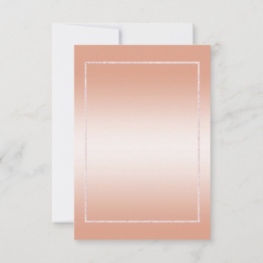 Coral Gem en Glitter 35th Wedding Jubileum RSVP (Achterkant)