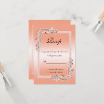 Coral Gem en Glitter 35th Wedding Jubileum RSVP