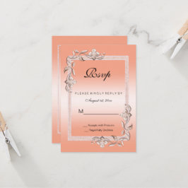Coral Gem en Glitter 35th Wedding Jubileum RSVP