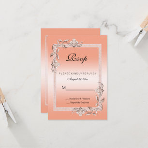 Coral Gem en Glitter 35th Wedding Jubileum RSVP