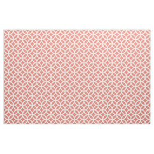 Coral Geometric Pattern Fabric Stof