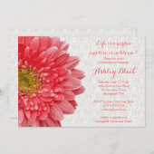 Coral Gerber Daisy Lace Bridal Shower Kaart (Voorkant / Achterkant)
