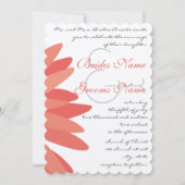 Coral Gerber Daisy Wedding Uitnodiging (Voorkant)