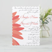 Coral Gerber Daisy Wedding Uitnodiging (Staand voorkant)