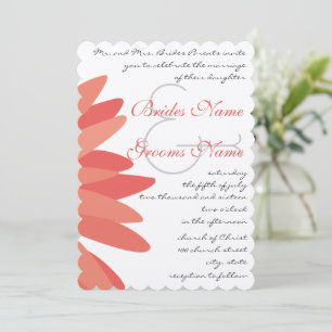 Coral Gerber Daisy Wedding Uitnodiging