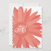 Coral Gerber Daisy Wedding Uitnodiging (Achterkant)