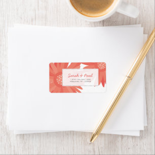 Coral Gerber Flowers Return Address Label