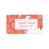Coral Gerber Flowers Return Address Label (Voorkant)