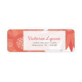 Coral Gerber Flowers Return Address Label (Voorkant)