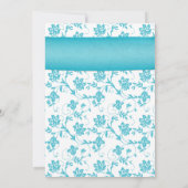 Coral Gerbera Daisy Aqua Floral Weddenschap Kaart (Achterkant)