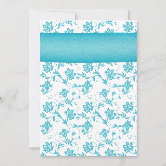 Coral Gerbera Daisy Aqua Floral Weddenschap Kaart (Achterkant)