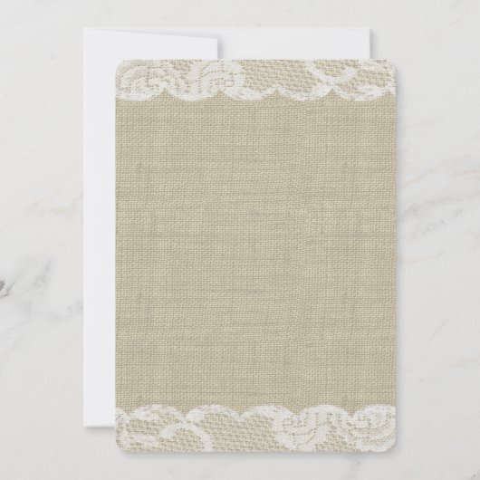  Coral Gerbera Daisy en Lace Wedding Kaart (Achterkant)