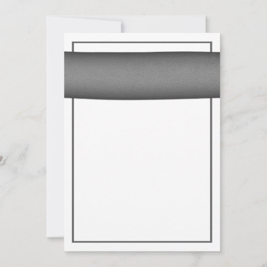 Coral Gerbera Daisy Gray Ribbon Invitation Kaart (Achterkant)