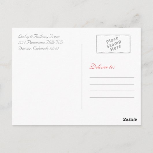 Coral Gerbera Daisy Grey Damask Bruiloft Dank u Briefkaart (Achterkant)