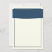 Coral Gerbera Navy Ribbon Wedding Invitation Kaart (Achterkant)