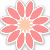 Coral gestileerde Daisy custom-cut vinyl Sticker (Voorkant)