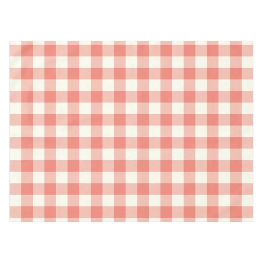 Coral Gingham / Buffalo Check Tablecloth Tafelkleed (Voorkant (Horizontaal))