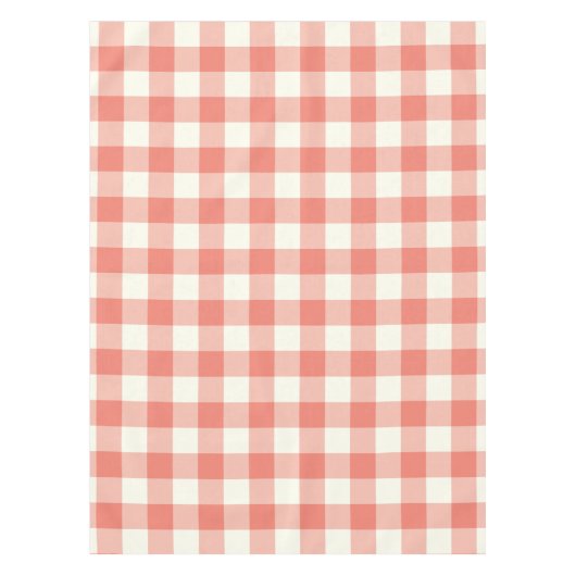 Coral Gingham / Buffalo Check Tablecloth Tafelkleed (Voorkant)