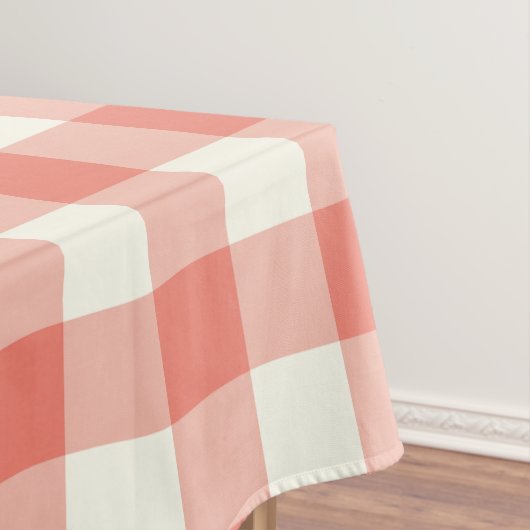 Coral Gingham / Buffalo Check Tablecloth Tafelkleed (Voorbeeld)