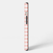 Coral Gingham Check iPad case iPhone Hoesje (Linkerkant)