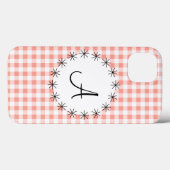 Coral Gingham Check 'Monogram' iPad Mini hoesje (Achterkant (horizontaal))