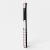 Coral Gingham Check 'Naam' iPhone hoesje (Achterkant/links)