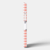 Coral Gingham Check 'Name' iPad case (Achterkant / Links)