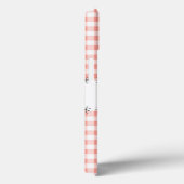 Coral Gingham Check 'Name' iPad case (Achterkant / Rechts)