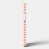 Coral Gingham Check oval ster 'Name' iPad case (Achterkant / Links)