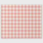 Coral Gingham - Inpakpapier (Vlak)