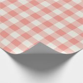 Coral Gingham - Inpakpapier (Hoek)