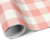 Coral Gingham - Inpakpapier (Rol Hoek)