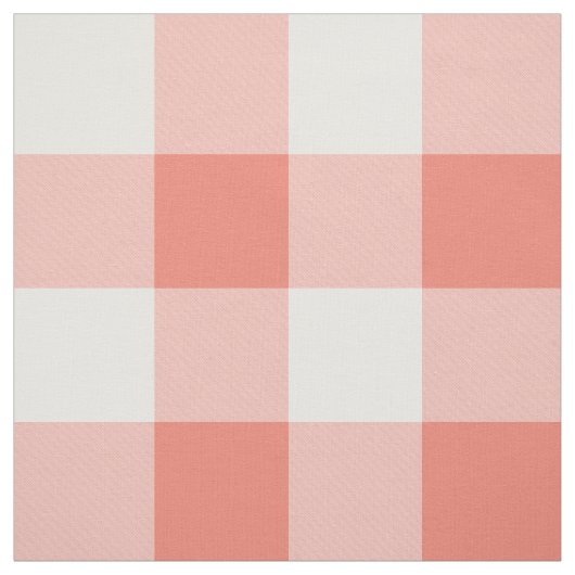 Coral Gingham Pattern Fabric Stof (Swatch)