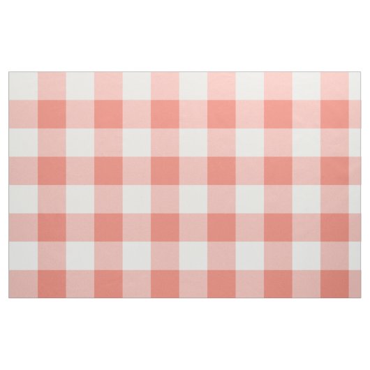 Coral Gingham Pattern Fabric Stof (Fat Quarter)