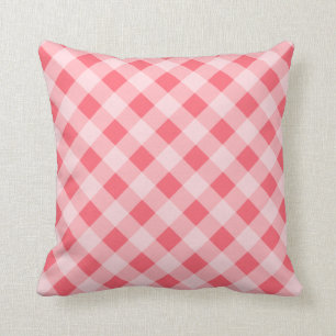 Coral Gingham Pillow Kussen
