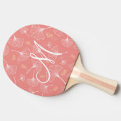 Coral Ginkgo Monogram Ping Pong Paddles Tafeltennisbatje (Zijkant)