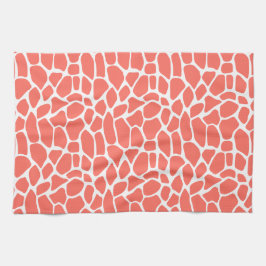 Coral Giraffe Pattern Theedoek
