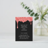 Coral Glitter Drop Discount Kaart Kortingskaartje (Staand voorkant)