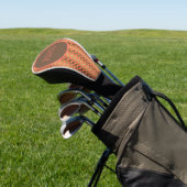 Coral Gold Herringbone Monogram Golfheadcover (Insitu)