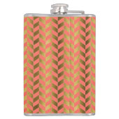 Coral & Gold Herringbone Monogram Heupfles (Achterkant)