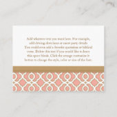 Coral Gold Marokkaanse Receptie Enclosure Kaarten (Achterkant)