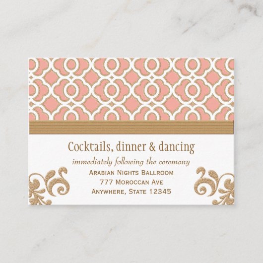 Coral Gold Marokkaanse Receptie Enclosure Kaarten (Voorkant)