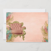 Coral Gold Mint Green Ribbons Bows Diamonds Pearl Kaart (Achterkant)